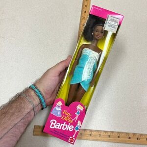 Vintage 1992 Mattel Fun-to-Dress Barbie Doll with Blue‎ Lace Dress 12 Inches